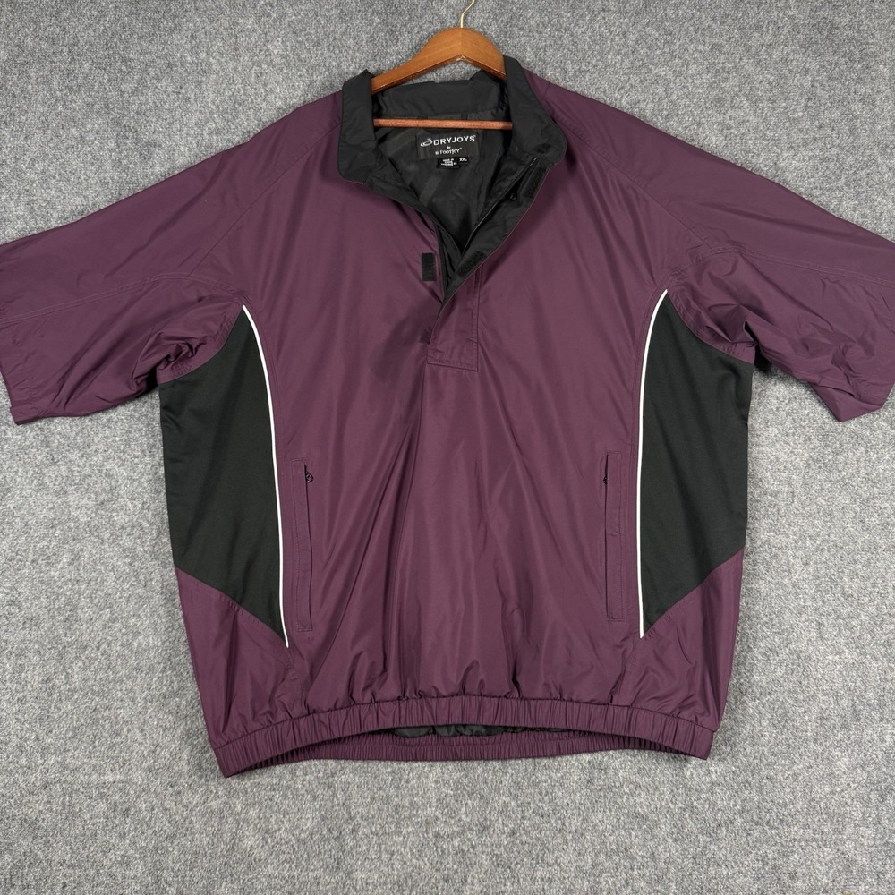 ⛳ FootJoy DryJoys Mens XXL Golf Rain Windshirt Short Sleeve Pullover Maroon FJ